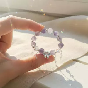 PNPIA- Nữ Thời Trang Bé Gái Vòng Tay Tím Hàn Quốc Lông Bướm Handmade sel Trang Sức Cho Bạn Bè Tập Hợp Hiện Tại