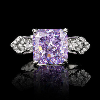 Trang sức phụ kiện mới màu tím phong cách châu Âu - Mỹ, chất liệu kim cương zirconia cao cấp dành cho nữ