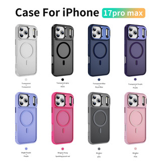 Ốp điện thoại giá đỡ ống kính từ tính mờ cho iPhone 17 16 15 14 Pro Max 17 Air Plus Chống sốc Dễ dàng làm sạch Sạc không dây