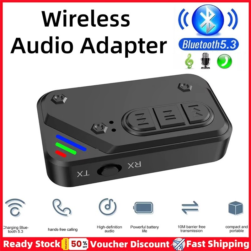 Bluetooth 5.3 Bộ Thu Phát 4 Trong 1 FM Stereo AUX 3.5 Mm Jack Bộ Chuyển Đổi Âm Thanh Không Dây Điều Khiển Từ Xa Cho Loa Tivi Bộ Xe Hơi