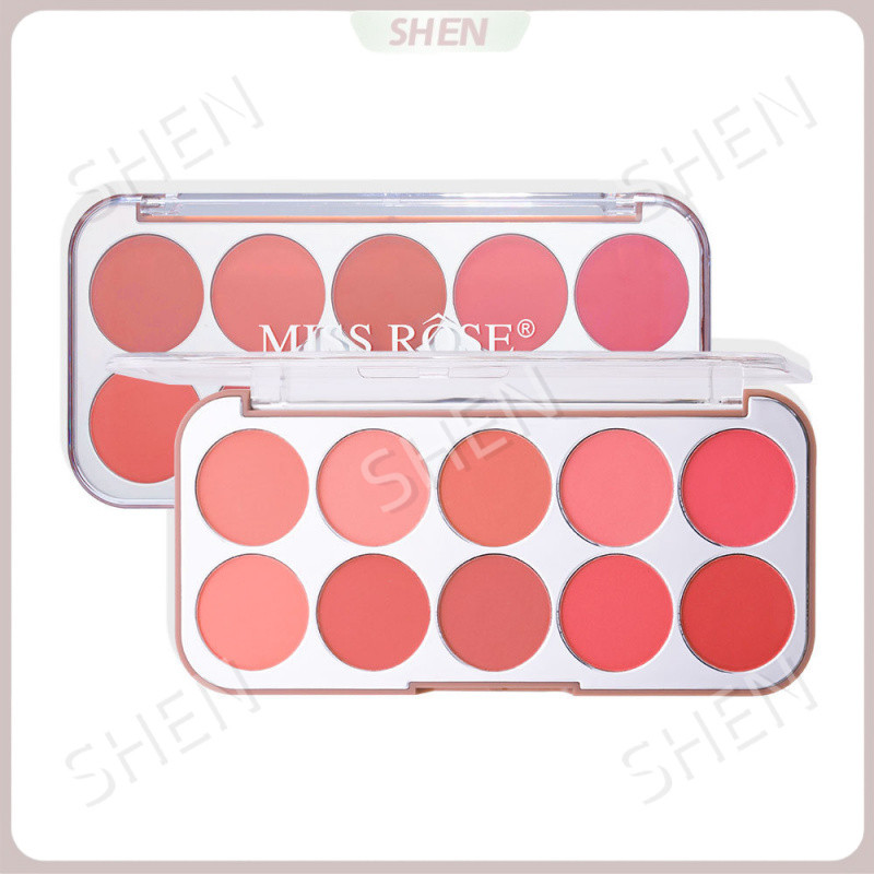 MISSROSE Bảng phấn má hồng mười màu Matte Natural Easy-to-Color Đa chức năng Vitality Blush Palette