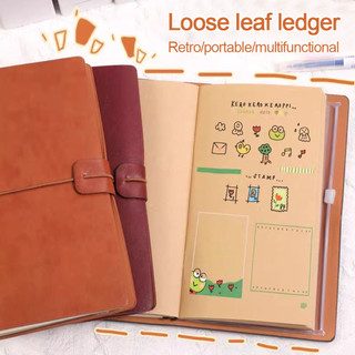 A6 Retro Notebook Sổ Tay Sổ Nhật Ký Người Lập Kế Hoạch Đa Năng Lá Rời Bìa Sách Đồ Dùng Văn Phòng Phẩm