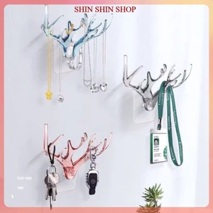hàng sẵn Móc Dán Tường Sừng Hươu Treo Chìa Khóa/ Đồ Trang Sức/ Đồng Hồ- Móc Treo Decor trang trí nhà cửa bán sỉ