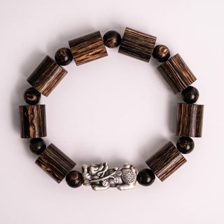 Vòng Tay Trầm Sánh Trúc Mix Tỳ Hưu Bac Thái - Trầm Hương Yên Lộc - Tặng kèm hộp gấm