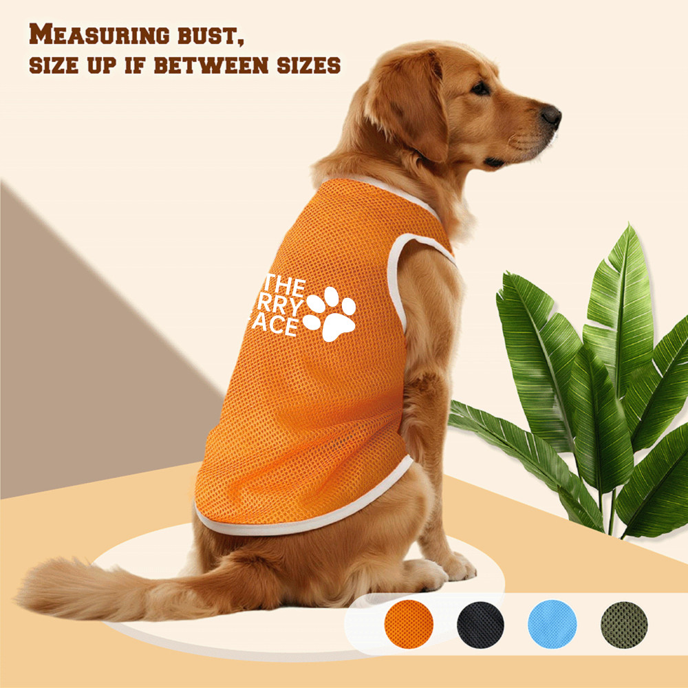 Áo vest lưới chó lớn 3XL-6XL, Bố yêu, in chân chó, phong cách chui đầu, có 4 màu, thoải mái và thoáng khí, có thể giặt được bằng máy, thích hợp cho tất cả chó lớn