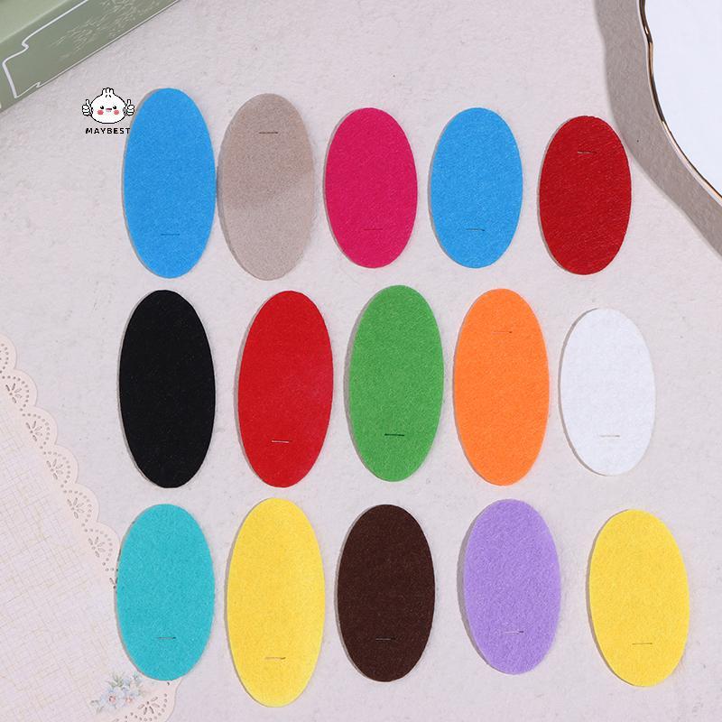 Maybest 100 Miếng Dán Vải Nỉ Hình Bầu Dục Không Dệt cho DIY Kẹp Tóc Sang Trọng