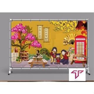 Tranh trang trí tết chất liệu HIFLEX, Tranh treo tường phông Tết 2026, Decor Tết Đẹp và sang trọng