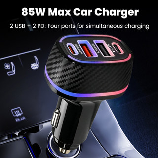 Elough 85W Sạc Xe Hơi Dual USB Loại C PD3.1A Sạc Nhanh Xe Điện Thoại Sạc Adapter
