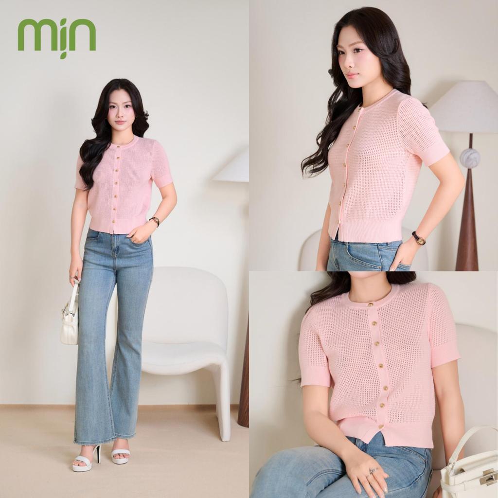 Áo Cardigan Cộc tay Dệt kim Cao Cấp, Cổ tròn, Dệt lỗ thoáng mát mùa hè, form ôm nhẹ, Mịn PL08