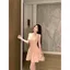 Đầm dệt kim không tay cổ vuông phong cách mới kiểu Pháp Sling eo hẹp thon gọn hơn Váy ngắn