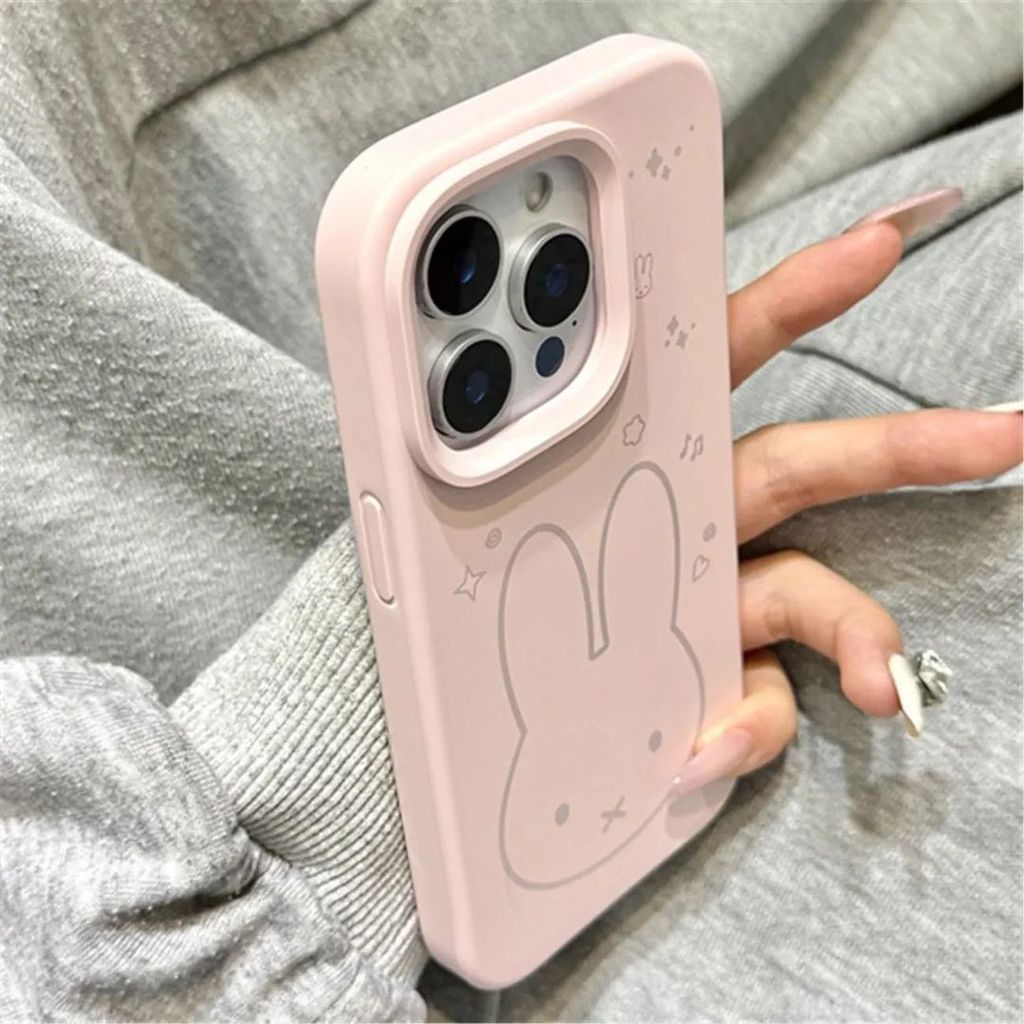 Sữa bột mềm mại thỏconthích hợpchoiPhone17promax trường hợp điện thoại15plusđơn giản14Pro