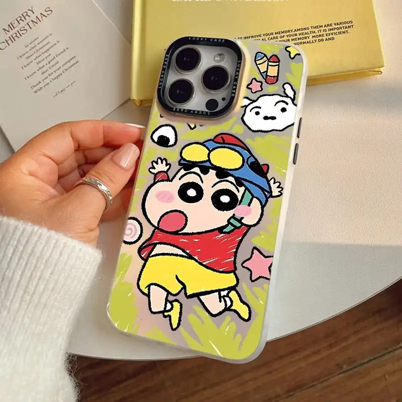 Ốp lưng chống sốc Crayon Shin-chan, thiết kế dễ thương độc đáo phong cách hoạt hình Bảo Vệ Camera Cấp iPhone 17/16/15/14