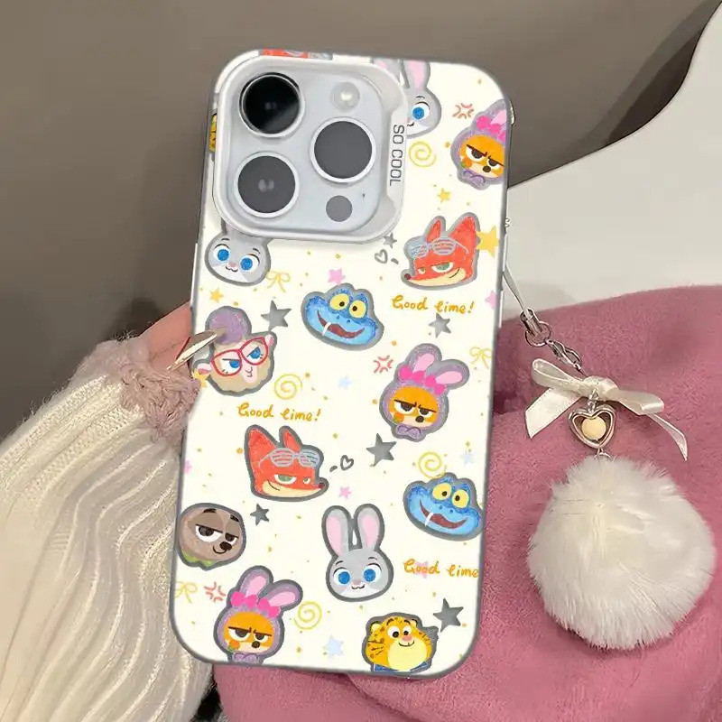 Ốp lưng họa tiết Zootopia da PU, thiết kế độc đáo chống trầy tốt Bảo Vệ Camera Cấp iPhone 17/16/15/14/13/12/11/X/XS Max
