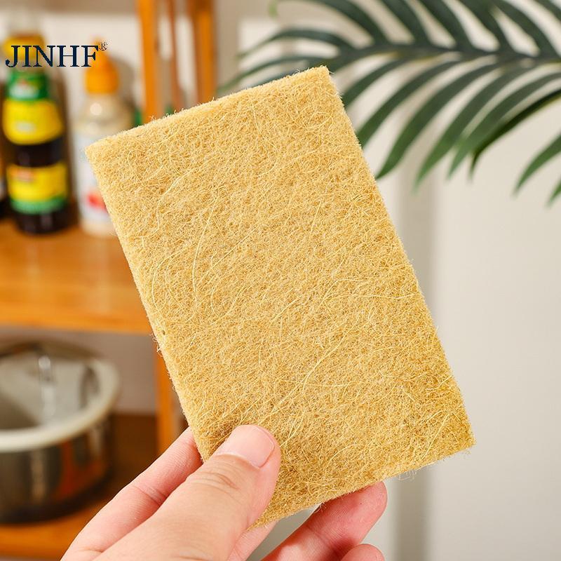 JINHF Chất Lượng Cao Sợi Dừa Cọ Rửa Miếng 10 Chiếc Không Dệt Bền Có Thể Tái Sử Dụng Nhà Bếp Bọt Biển Phù Hợp Với Món Ăn Nồi Chảo Vệ Sinh HOT