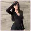 JRP Nữ Slim Fit Dài Tay Tee Nửa Mở Cổ Bên Trong Chặt Mềm Mại Thoải Mái Hàng Ngày Trang Phục Văn Phòng JRP