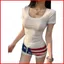 YB1 Nữ Slim Fit Cổ Lớn Đeo Vai Thường Ngày Cơ Bản Hot Girl Top BY1