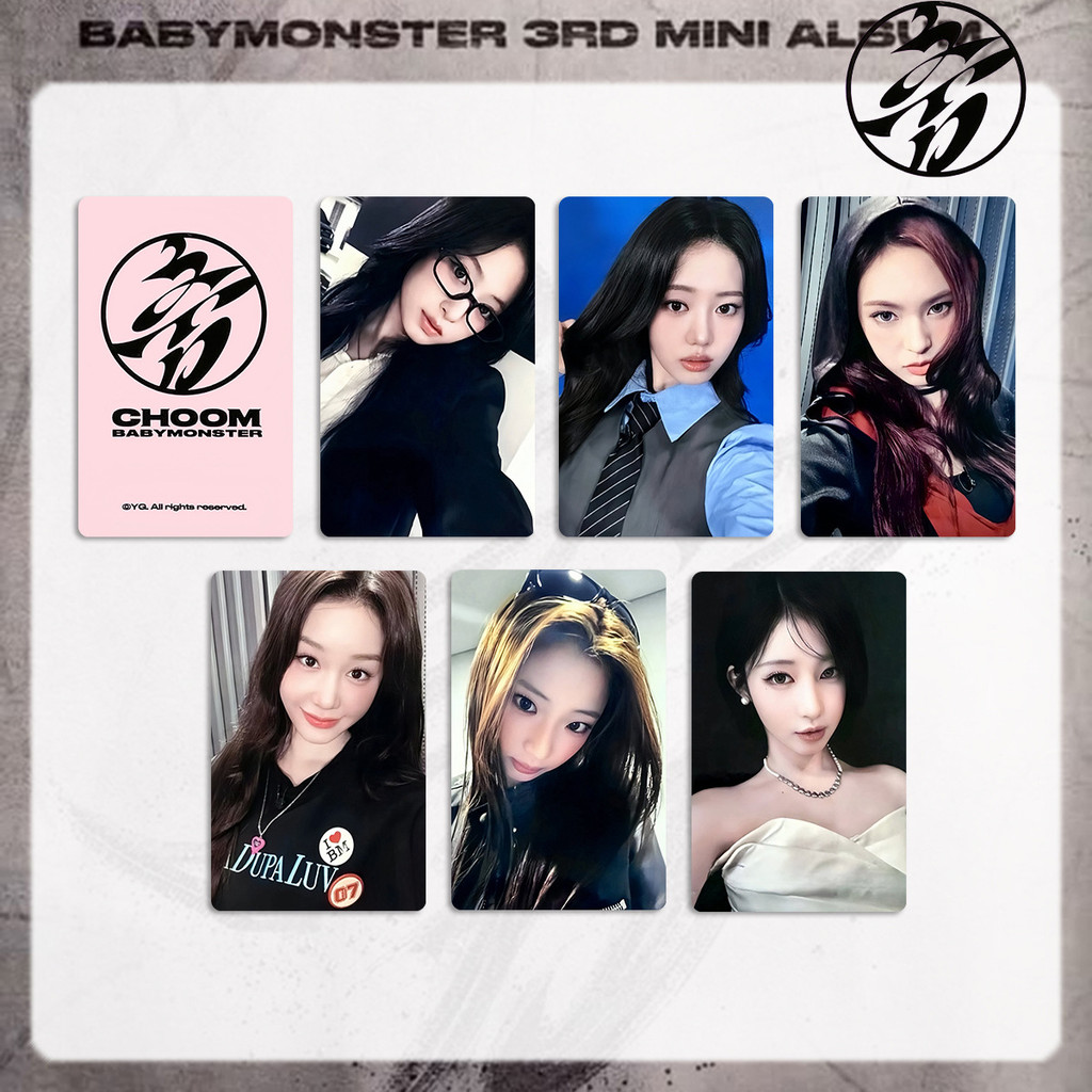 HT2 6 Cái / bộ BABYMONSTER LOMO Card 3rd MINI ALBUM CHOOM Bưu Thiếp Bộ Sưu Tập Ngôi Sao Ngoại Vi TH2