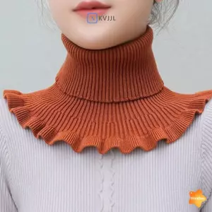 Giữ ấm và lạnh ngoài trời cho nữ Cổ áo giả dệt kim ấm áp Thiên Rùa Khăn quàng cổ giả có thể tháo rời Ne Khăn quàng cổ mới