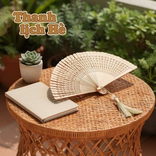 Quạt Tre Gấp Tre Tự Nhiên Di Động Mịn Gấp Truyền Thống Tua Rua Ảnh Chống Đỡ Trang Trí Nhà
