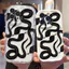 Ốp Lưng Cho Samsung Galaxy S26 S25 S24 S23 S21 S22 Plus Ultra 20 FE J7 Prime A03 A03S A02 A02S M02 A12 M12 A20 A30 Kem Vồng Cong Edge Motif Black Snake NYK076