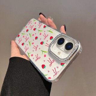 Ốp Điện Thoại Trong Suốt In Hình Da Báo Màu Đỏ Sang Trọng Cho Realme 9i 15T 15 Pro C75 C75X C63 C61 C55 C51 C30S C33 C35 Vỏ Kim Cương Giả Chống Rơi