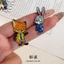 Hoạt Hình Dễ Thương Cáo Nick Judy Thỏ Hình Động Vật Kim Loại Huy Hiệu Vui Nhộn Động Vật Thành Phố Thổ Cẩm Phụ Kiện 3KY7