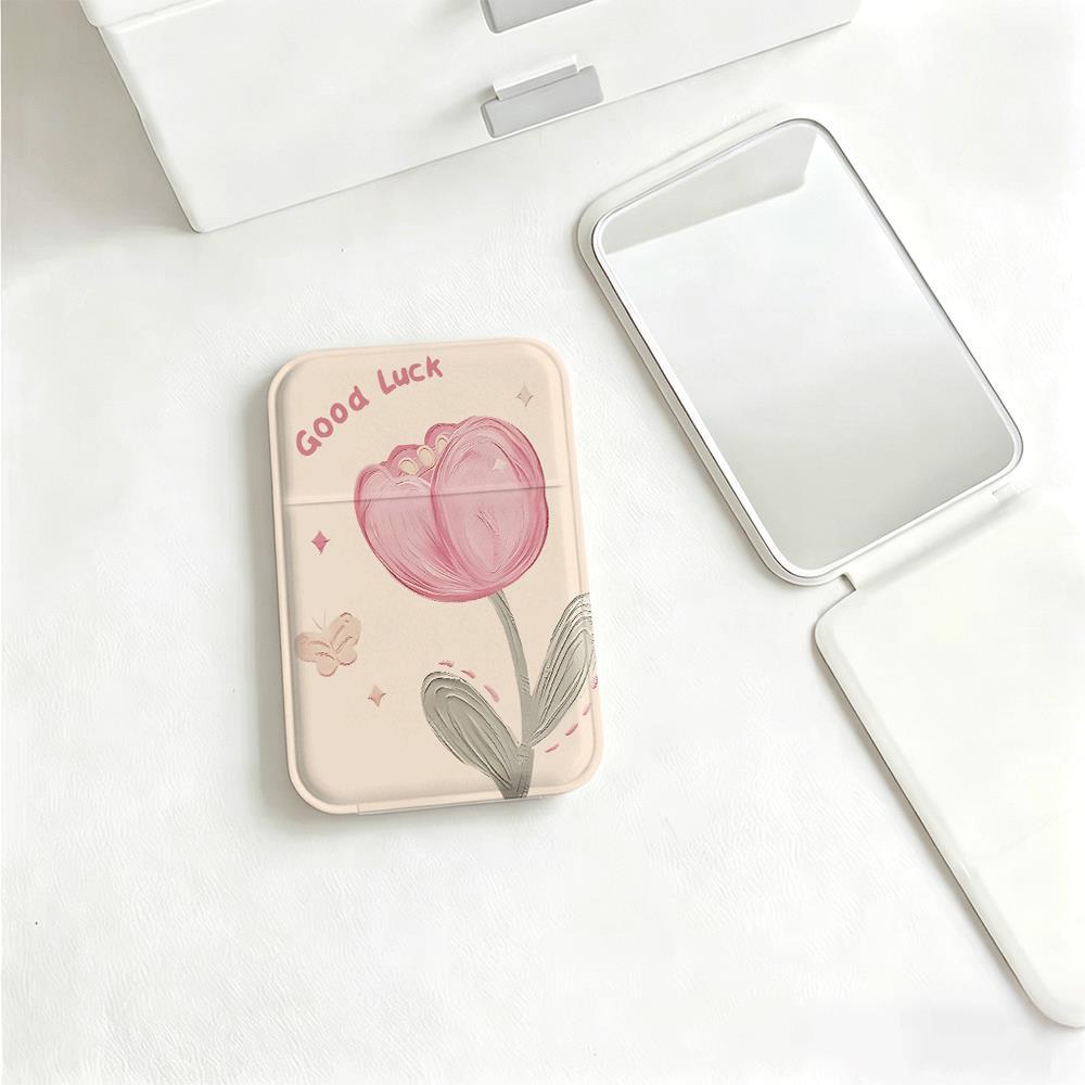 Hoa tulip mang may mắn Chất liệu bền đẹp, kiểu dáng hiện đại Gương trang điểm gấp cao cấp