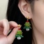 Retro Cây Giáng Sinh Mặt Dây Chuyền Vòng Cổ Bông Tai Bộ Màu Không Khí Xếp Chồng Xương Cổ Cao Cấp Phong Cách Sang Trọng