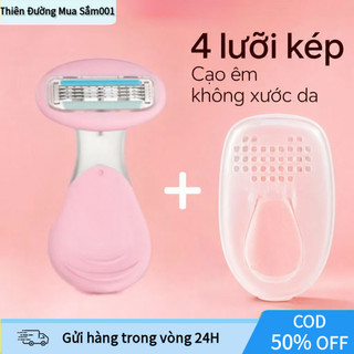 [COD] Dao Cạo 4 Lưỡi Dành Cho Nữ - Cạo Bikini, Vùng Kín, Nách, Mặt Êm Ái, Đầu Có Thanh Trượt Dưỡng Ẩm