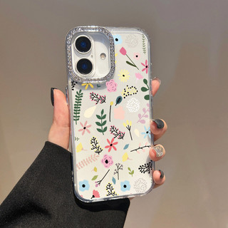 Ốp Điện Thoại Trong Suốt In Hoa Cúc Tím Cho Huawei Pura 70 Pro P30 P40 Pro Mate 30 Mate 40 Mate 50 Mate 60 Mate 70 Pro Vỏ Kim Cương Giả Chống Rơi