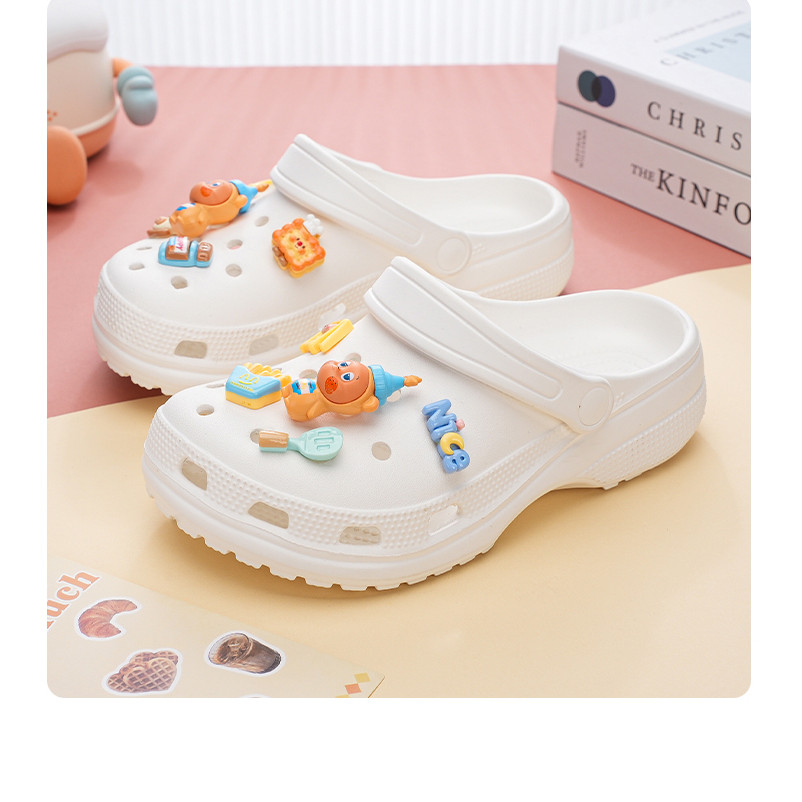 Phụ kiện giày lỗ Pop Mart Bơ đậu phộng Starman Khóa giày Thích hợp cho Crocs Khóa giày giác quan cao cấp có thể tháo rời Khóa giày lỗ Khóa giày Busch Khóa giày Zhibixing ins Hoa giày