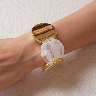 Trang sức vòng tay TẶNG, Vòng tay Acrylic dây đàn hồi màu hỗn hợp, Thiết kế đơn giản Thiết kế rộng rãi Vòng tròn nối đính cườm Vòng tay thời trang nữ