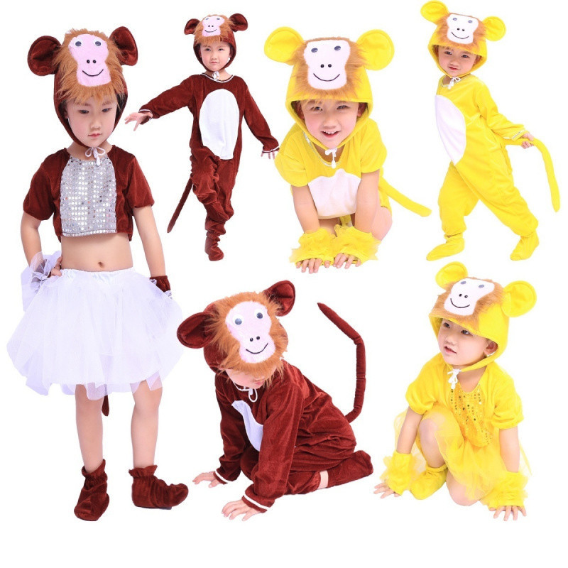 💕 HÀNG CÓ SẴN – Đầm Trang Phục Trẻ Em 3‑12 tuổi – Khỉ + Hoạt Hình Động Vật, Thích hợp Halloween, Giáng Sinh & Ngày Trẻ Em 🎃🎉
