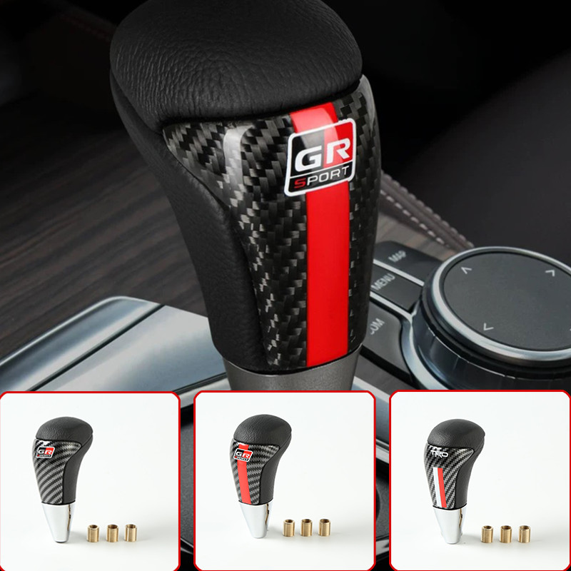 Núm Cần Số Thể Thao Trd GR Da Và Carbon Phong Cách Racing Nâng Cấp Nội Thất Cho Dòng Xe Toyota，Nâng tầm phong cách