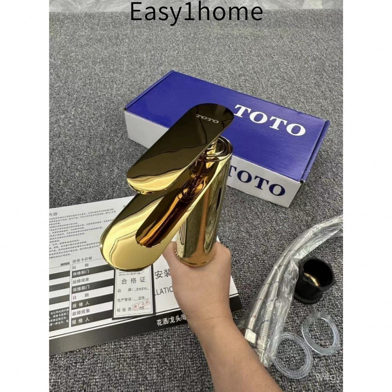 Vòi Chậu Rửa Một Lỗ Hoàn Toàn Bằng Đồng TOTO Mới Phòng Tắm Van Trộn Nóng Lạnh Chậu Rửa Chậu Rửa Chậu Rửa Vòi Đen Lạnh Đơ