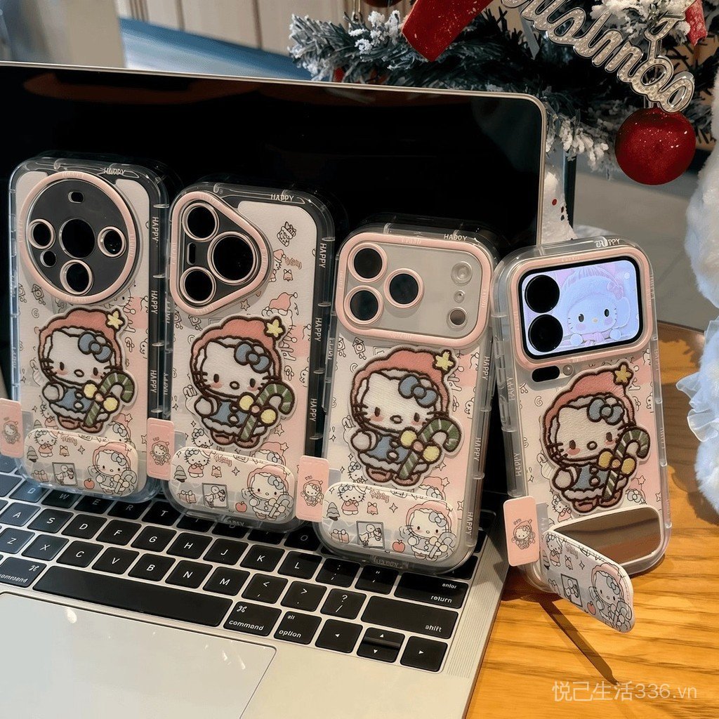 Phong Cách Mới Thêu kt Mèo Đứng Thích Hợp Cho 17PROMAX Ốp Lưng iphone16 11 14 15mate70