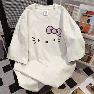 Áo thun phông form rộng 100% cotton BIG SIZE nữ hè - mèo đơn giản -thuba94