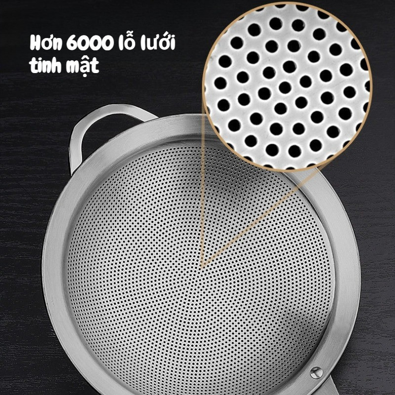 Rây Lọc Inox304 Vớt Inox Lưới Nhỏ Lọc đều Hoàn Toàn, Phù Hợp Mọi Nhu Cầu Sử Dụng 14/16/18cm