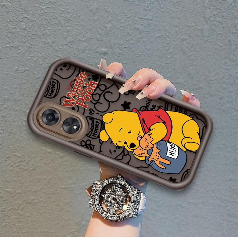 Ốp Lưng Cho OPPO A17 A17K A18 A38 A58 A60 4G Phim Hoạt Hình Silicon Mềm Đáng Yêu Ốp lưng TPU Winnie the Pooh Mắt Thiên Thần Chống Sốc Ốp Lưng