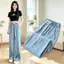 Tencel Jeans Nữ Mùa hè 2026 Phong cách mỏng eo cao Drap dáng rộng Lười Cảm giác dáng rộng Quần ống rộng nhỏ