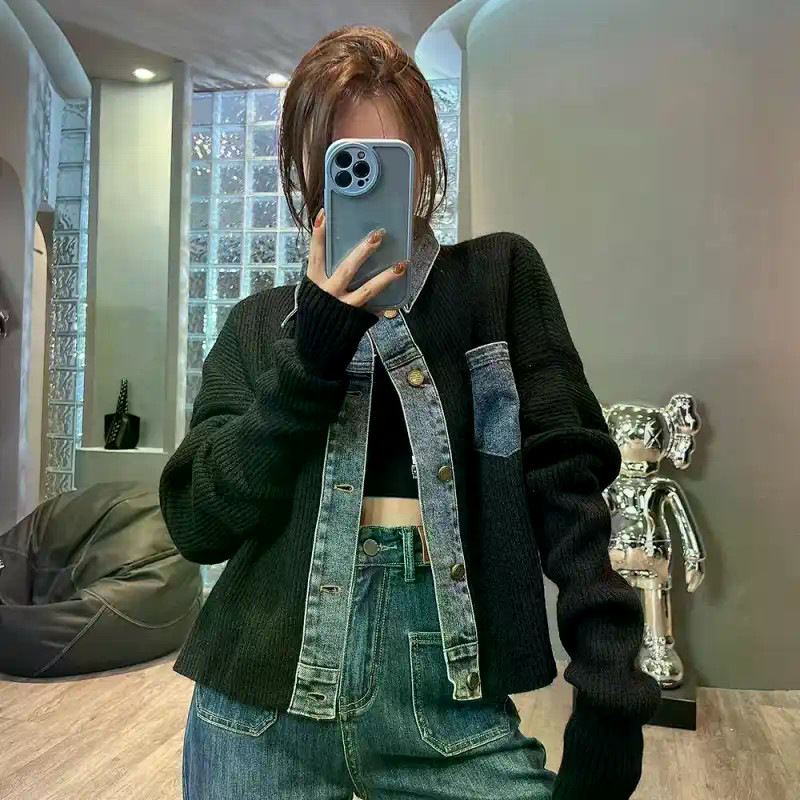 Áo khoác nữ Thiết kế Niche Loose Thời trang Ngắn Retro Denim