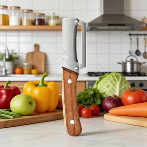 Máy bóc vỏ Tay cầm bằng gỗ Lột Đa chức năng Dứa Nhà bếp Hộ gia đình Sharp Bền Peeler TBCH