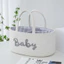 Chữ Phong Cách Dây Cotton Dệt Mẹ Giỏ Bé Có Thể Tháo Rời Bên Trong Khô Ướt Giỏ Tách Giỏ Đựng Đồ Di Động Giỏ Đựng Đồ
