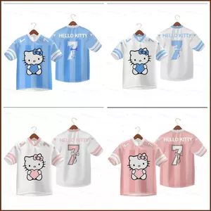 YB1 Hello Kitty Sanrio áo hoạt hình dạo phố số 07 Áo thun tay ngắn dễ thương BY1