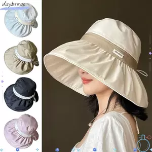 Mũ ngư dân DAYBREAK, Mũ xô có vành rộng có thể điều chỉnh, Dây rút thời trang chống nắng Mũ chống nắng thoáng khí cho nữ