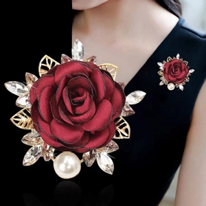Hoa Hồng Thổ Cẩm Vải Hoa Thổ Cẩm Tiệc Cưới Thời Trang Phù Hợp Với Pha Lê Ngọc Trai Vải Đầm Phụ Kiện Pin