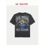 Hollister Nam Loose Top Câu Lạc Bộ Bóng Đá Cổ Điển Đen Thể Thao 100% Cotton Cao Cấp Áo Thun Nữ Tay Ngắn