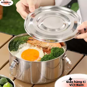 Hộp Cơm Trưa NORDICLIFE, Hộp Đựng Thực Phẩm Inox 304 Tròn, Hộp Đựng Tươi Kín Dung Tích Lớn Chống Rò Rỉ Chất Lượng Cao Đi Học