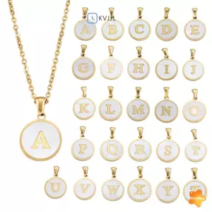 Mặt dây chuyền chữ A-Z màu trắng ban đầu tối giản Mặt dây chuyền cá nhân hóa Mặt dây chuyền Nelace cho nữ Quà tặng trang sức mới