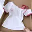 Áo thun ngắn tay một vai màu trắng mùa hè dành cho nữ Phong cách mới Slim Fit buộc dây Pure Desire Style Off-shoulder Top mới